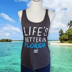 BILLABONG • MEDIUM Jrs • Life's Better in Florida women's tank top sleeveless